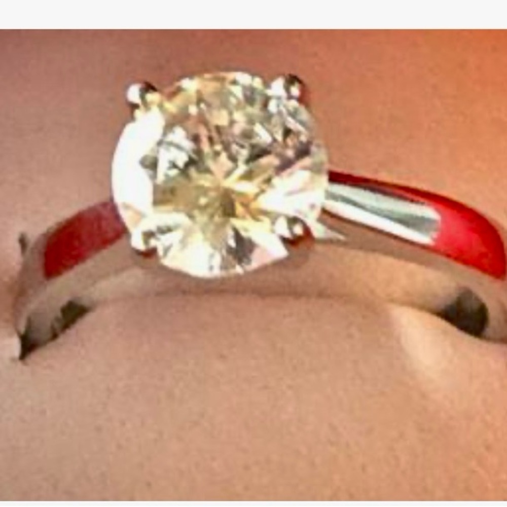 18 KARAT WHITE GOLD 1 KARAT CZ DIAMOND 💍